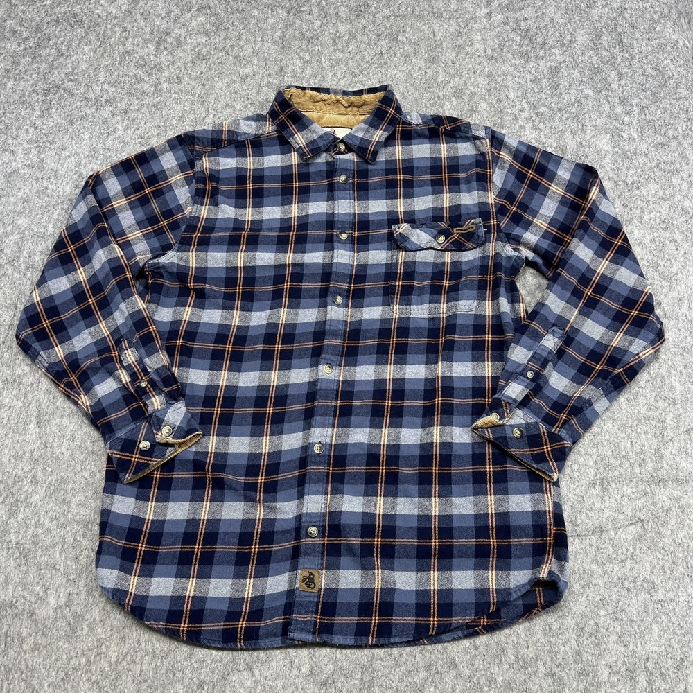 Legendary Whitetails‎ Shirt Mens Large Tall Blue Plaid Flannel Button Front Work